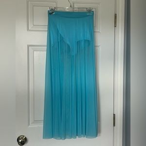 High-waisted Blue Maxi Dance Skirt